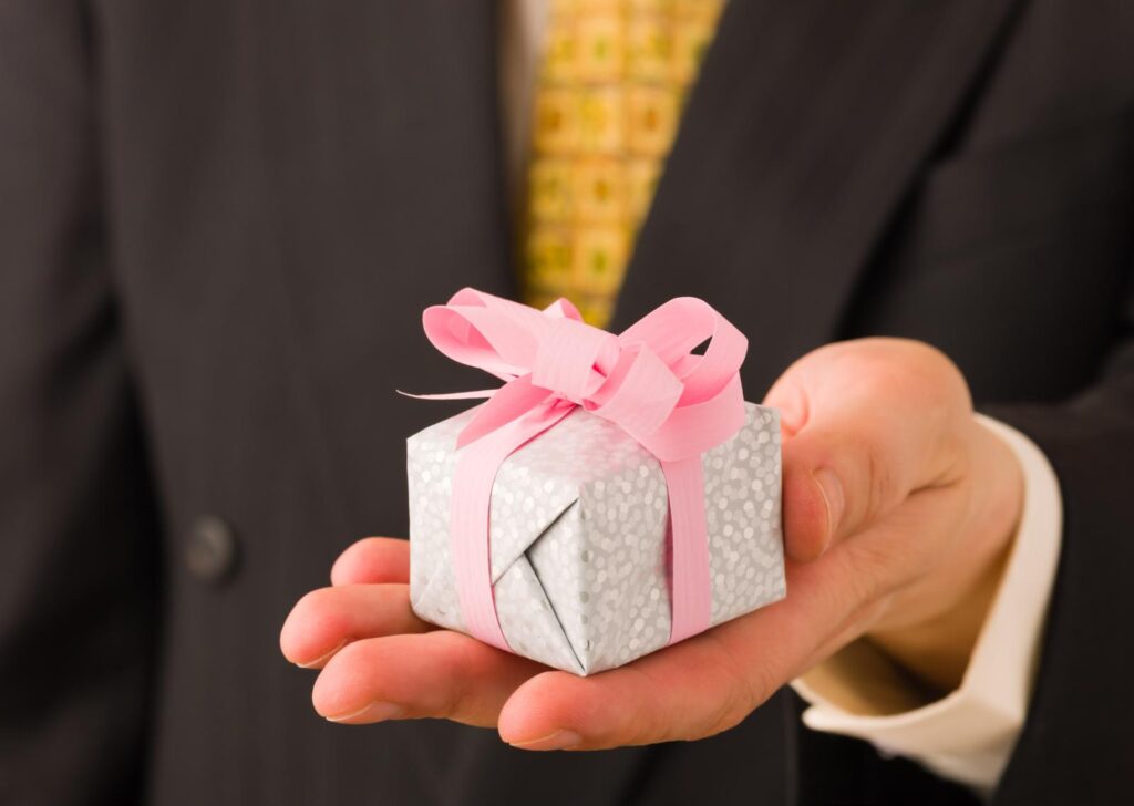 Man offering a gift